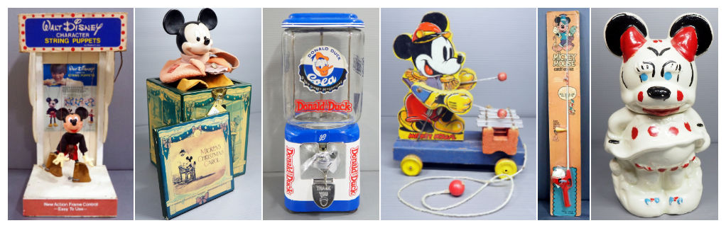 Walt Disney Character String Puppet Electronic Mickey Marionette, Enesco Mickey Mouse Music Box