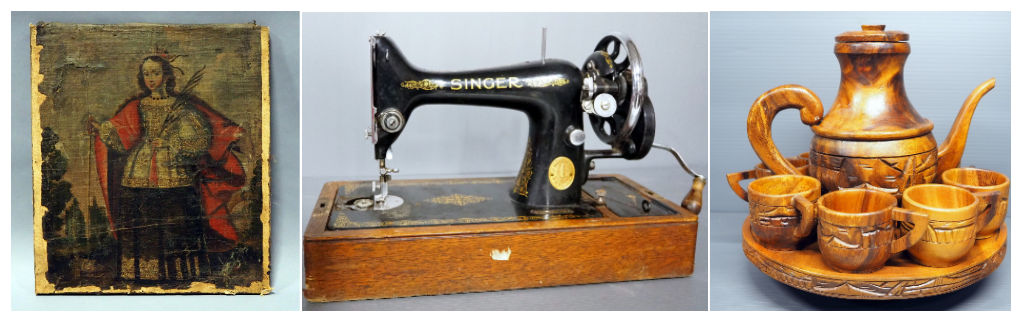 painting and antique Singer sowing machine