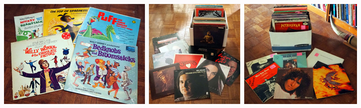 Vintage Children's Records Including Willie Wonka, Bed Knobs And Broomsticks, Puff The Magic Dragon