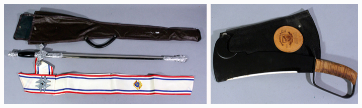 Knights of Columbus ceremonial sword and knife