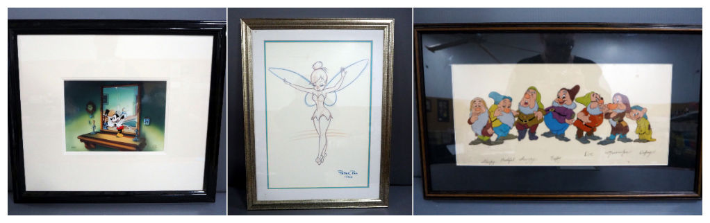 Mickey Mouse, and Seven Dwarves Cel, and Tinkerbell sketch	