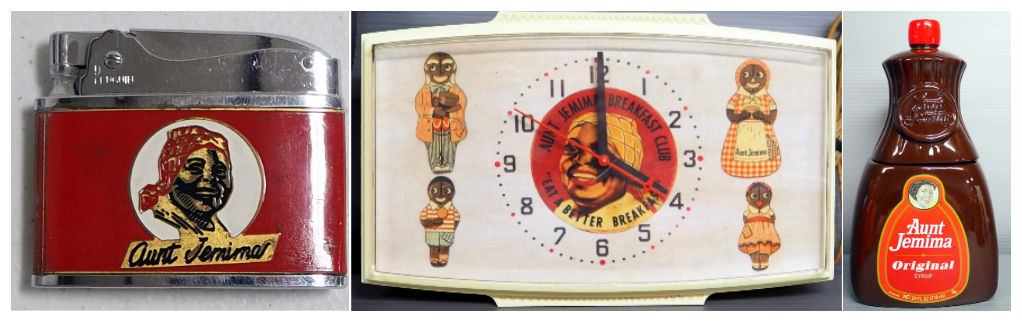 Aunt Jemima Collectibles, Aunt Jemima Tabletop/Wall Hanging Clock, Aunt Jemima Syrup Ceramic Cookie Jar, and much more!