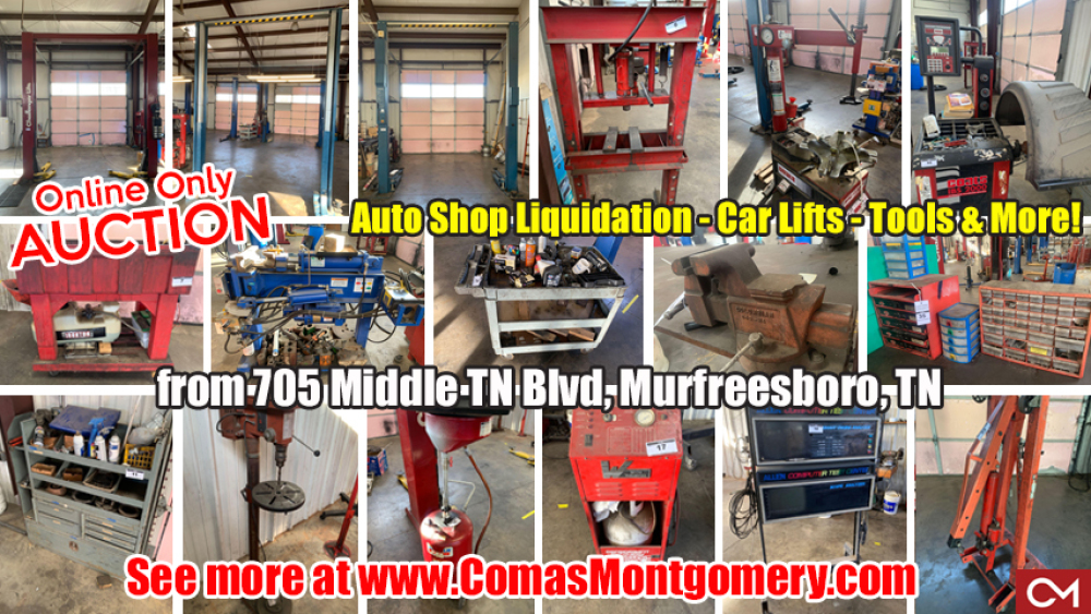 Automotive, Liquidation, Shop, Mechanic, Auto, Repair, Lifts, Car, Truck, For Sale, Tools, Equipment, Kee's, Middle Tennessee, Murfreesboro, Comas, Montgomery