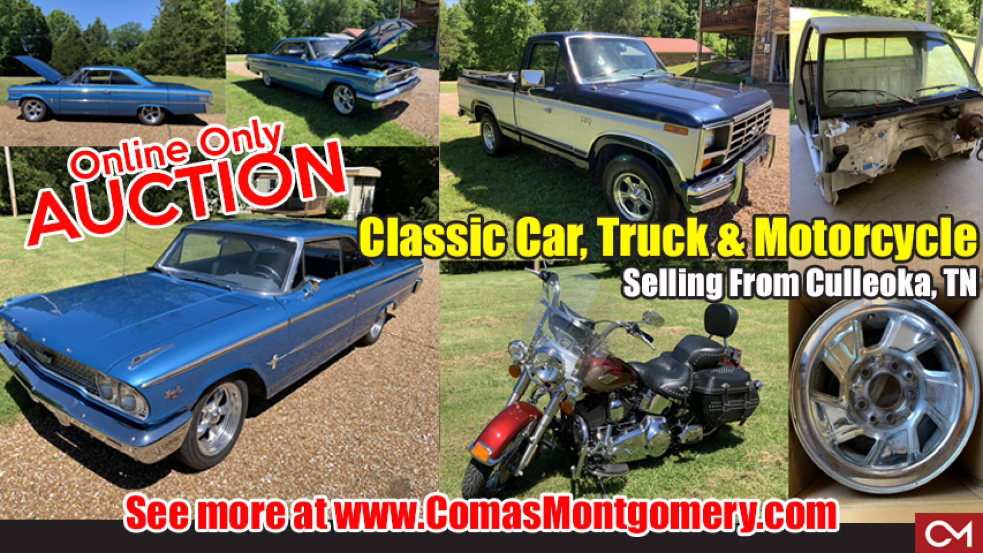 online, auction, classic, car, automobile, for sale, harley, davidson, ford, galaxie, truck, collectible, motorcycle, culleoka, tennessee, comas, montgomery