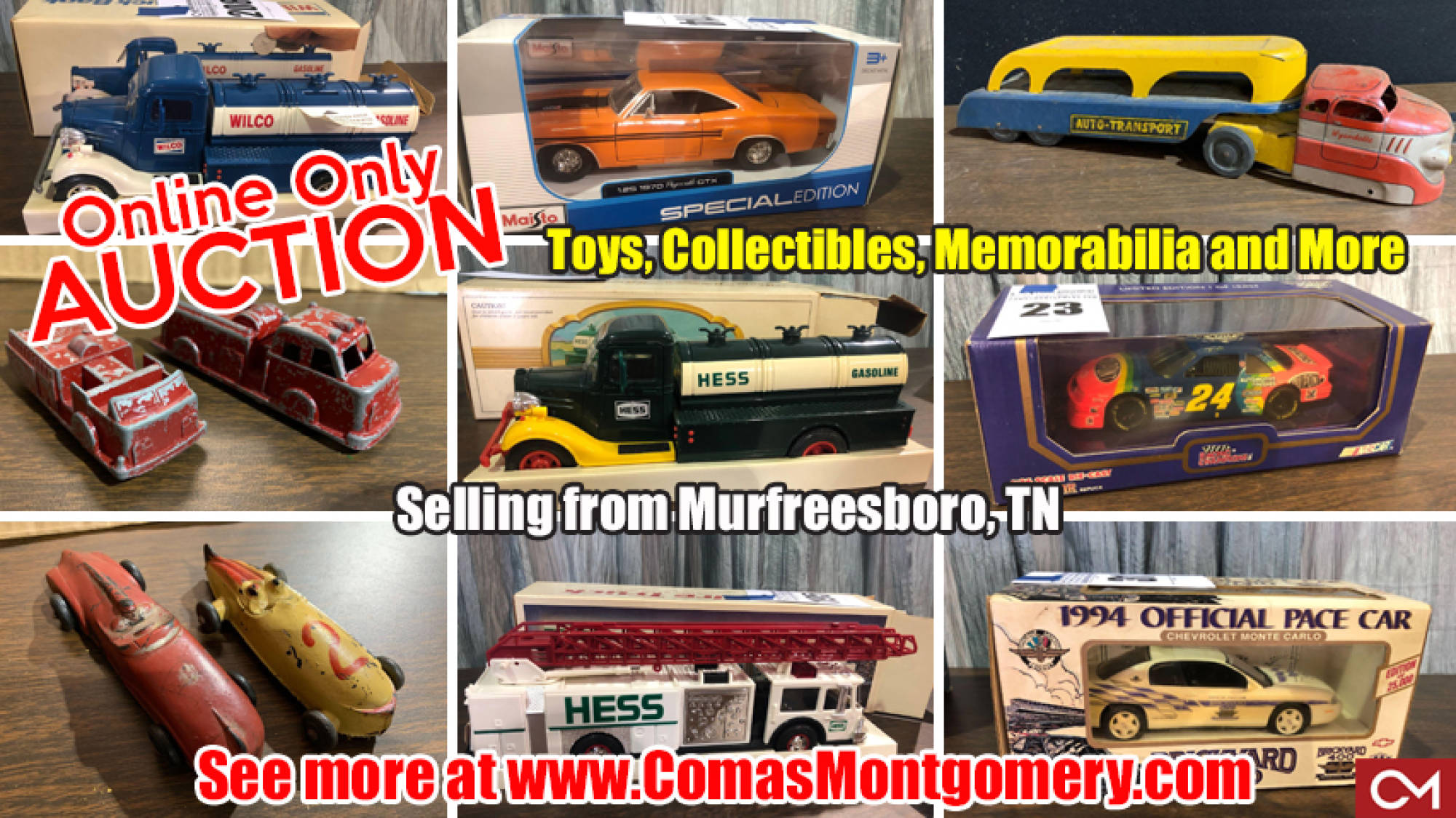 Auction, Antique, Metal, Cars, Trucks, Models, Toys, Collectibles, Memorabilia, Online, Bidding, Murfreesboro, Comas, Montgomery