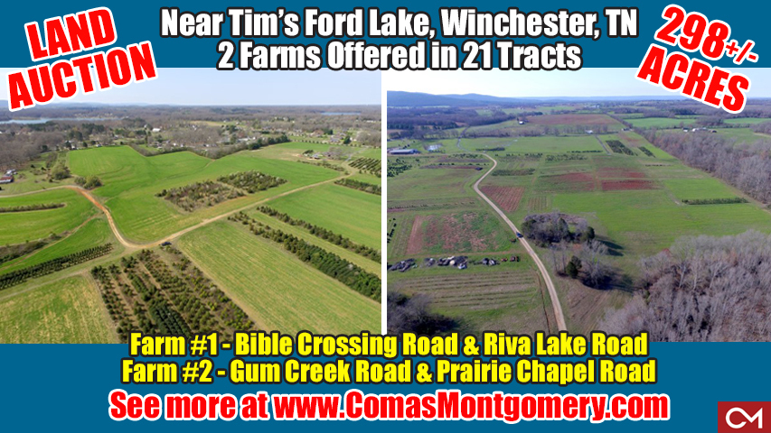 Bible, Crossing, Riva, Lake, Road, Winchester, Tennessee, Farm, Land, Acres, Tracts, For Sale, Tim, Timï¿½s, Ford, Auction, Real Estate, Development, Investment, Potential, Dechard, Estill Springs, Comas, Montgomery