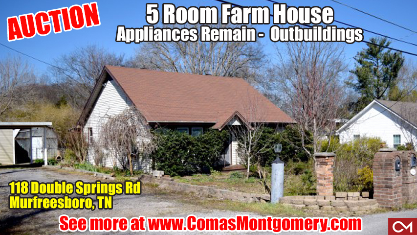 Farm, House, Home, Double, Springs, Auction, Real Estate, Comas, Montgomery, Murfreesboro, Tennessee
