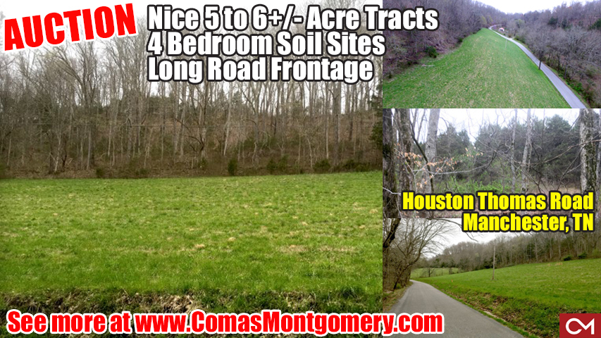 Land, For Sale, Soil Sites, Manchester, Tennessee, Real Estate, Auction, Investment, Development, Subdivision, Houses, Homes, Build, New, Comas, Montgomery