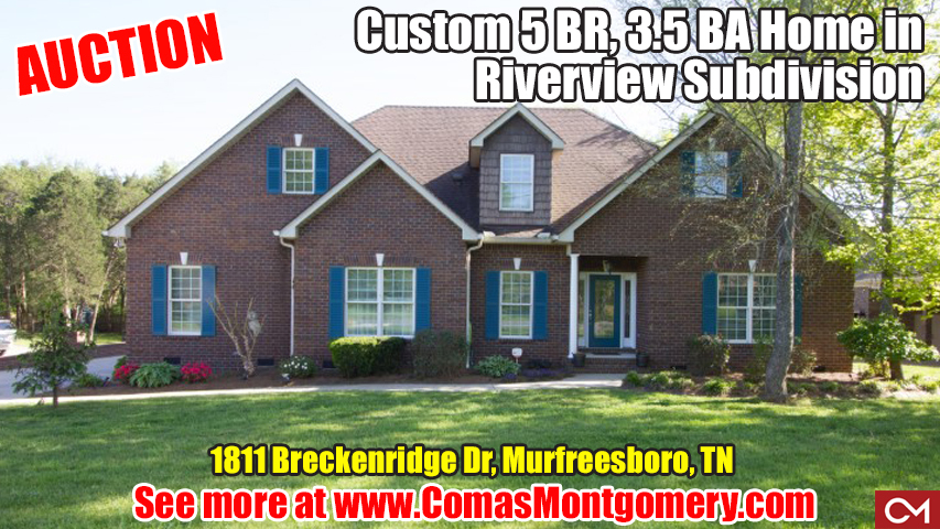 Breckenridge, Homes, Houses, House, Home, For Sale, Real Estate, Auction, Riverview, Subdivision, Murfreesboro, Tennessee, In-Law, Suite, 5 Bedrooms, Comas, Montgomery