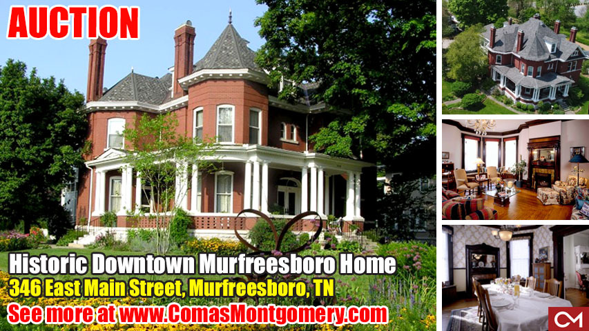 Historic, Home, Real Estate, Investment, Murfreesboro, Tennessee, Comas, Montgomery, Main, Street, Square, Downtown, Byrn, Roberts, Inn