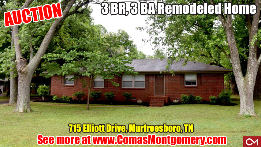 Auction, Real Estate, Home, House, Remodeled, Murfreesboro, Tennessee, Elliott, Drive, Comas, Montgomery