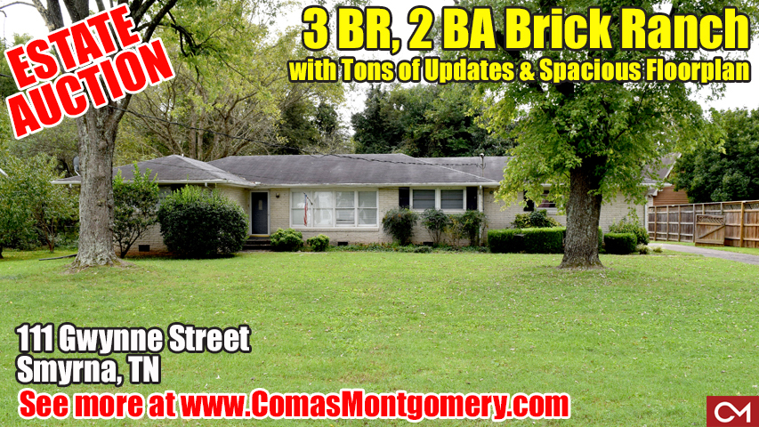 Smyrna, Tennessee, Real Estate, Home, For Sale, Auction, Gwynne, Brick, Ranch, House, Comas, Montgomery