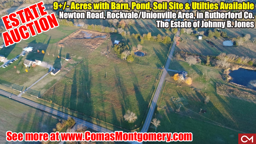 Land, For Sale, Real Estate, Unionville, Rockvale, Tennessee, Johnny, Jones, Soil Site, Utilities, Pond, Barn, Auction, Real Estate, Build, Home, House, Comas, Montgomery, Murfreesboro, Nashville