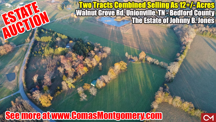 Estate, Auction, Johnny, Jones, Soil Site, Utilities, Unionville, Tennessee, Rockvale, Murfreesboro, Comas, Montgomery, Walnut, Grove